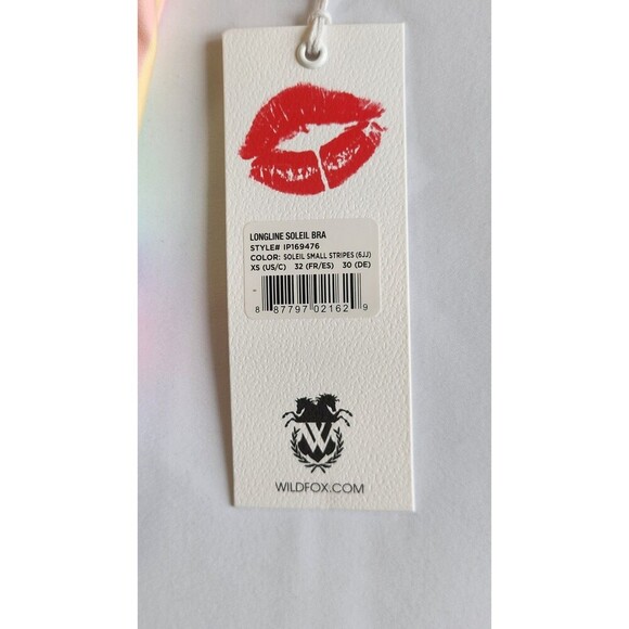 Wildfox Longline Soleil Sport Bra NWT XS Rainbow Stripes Racerback Gym Workout - Picture 4 of 7